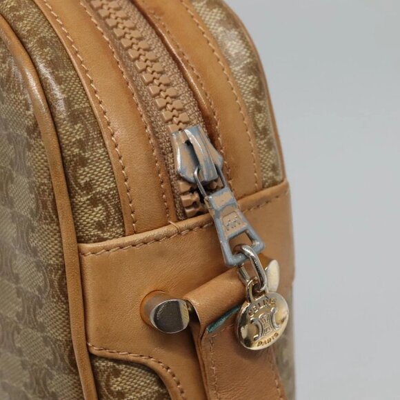 CELINE Macadam Canvas Shoulder Bag PVC Beige Gold - Picture 12 of 16